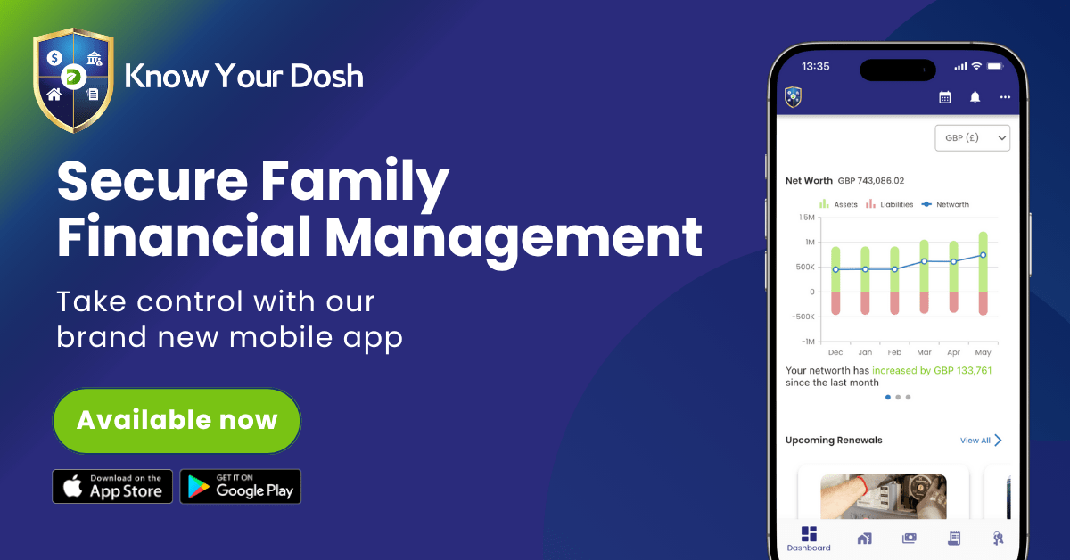 secure family financial management with image of the know your dosh mobile app