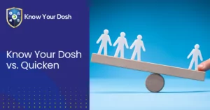 plastic figures on a wooden see-saw with a human finger holding down the side with one figure and the other side with three figures higher up