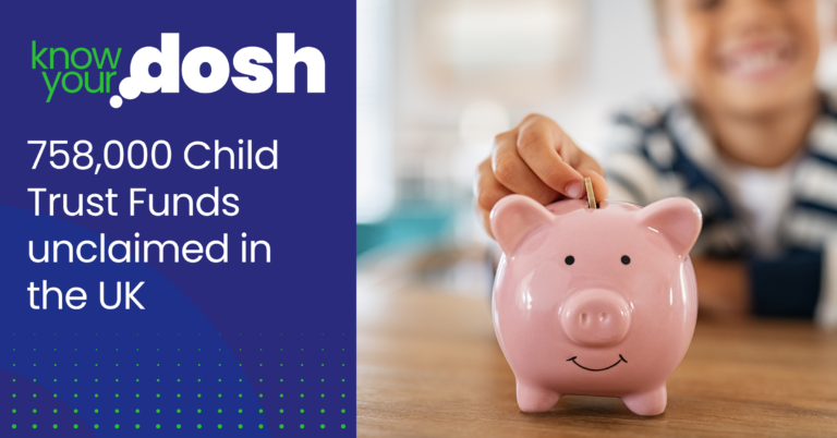 picture of a child in the background adding a coin to a piggy bank in the foreground