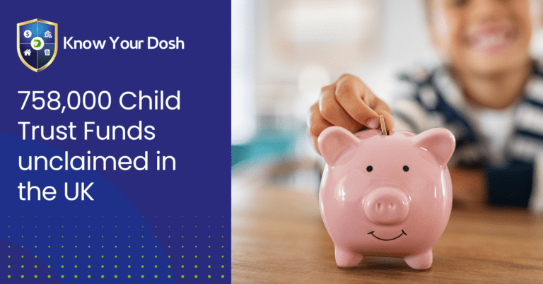 picture of a child in the background adding a coin to a piggy bank in the foreground