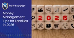 wooden blocks all stacked up with different icons and 2026 in red in the middle, representing areas for money management