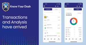Two app screens of know your dosh showing the new insight section of the mobile app