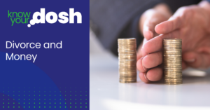 hands separating piles of coins to symbolise finances in divorce