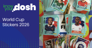 a range of panini world cup 2026 stickers on top of the world cup sticker album