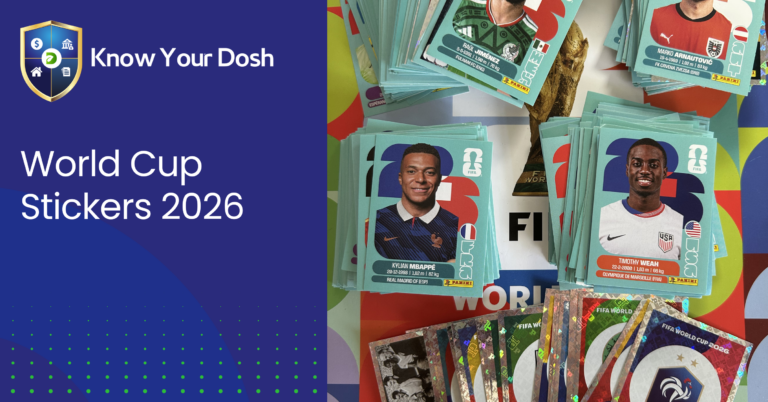 a range of panini world cup 2026 stickers on top of the world cup sticker album