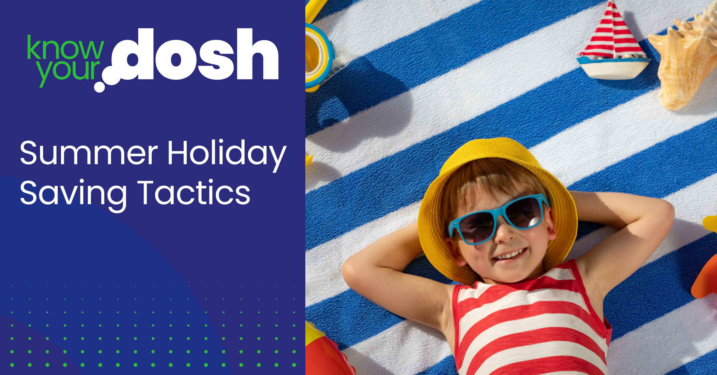 child with sunglasses on laying on a beach towel